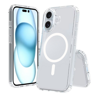 iPhone 16 Premium Clear Case Cover: High-Quality Acrylic + TPU, MagSafe Compatibility, Screen & Camera Protection, Dust-Proof Design